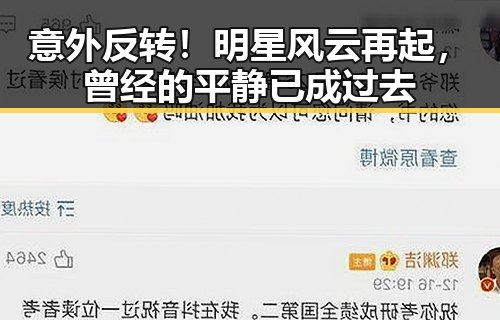 意外反转!明星风云再起,曾经的平静已成过去
